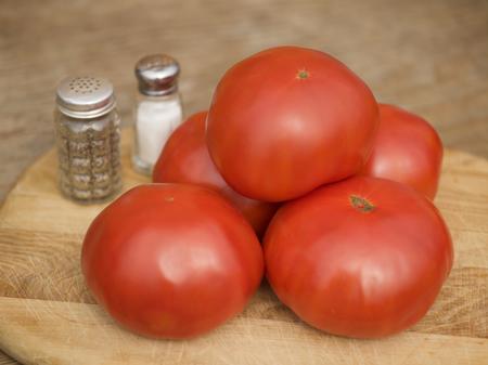 Heirloom Tomatoes on Cutting Board